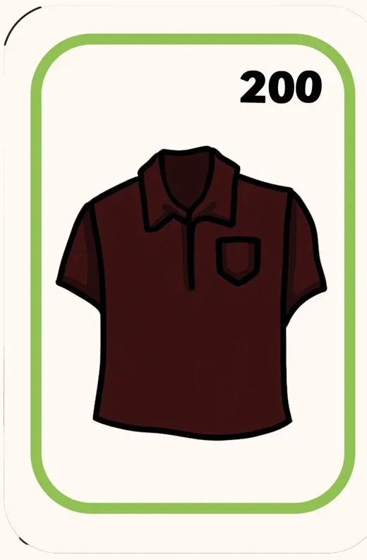 Dark brown polo shirt, 200
