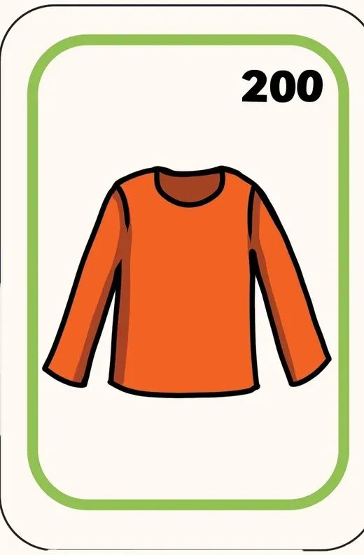 Orange long-sleeve top, 200