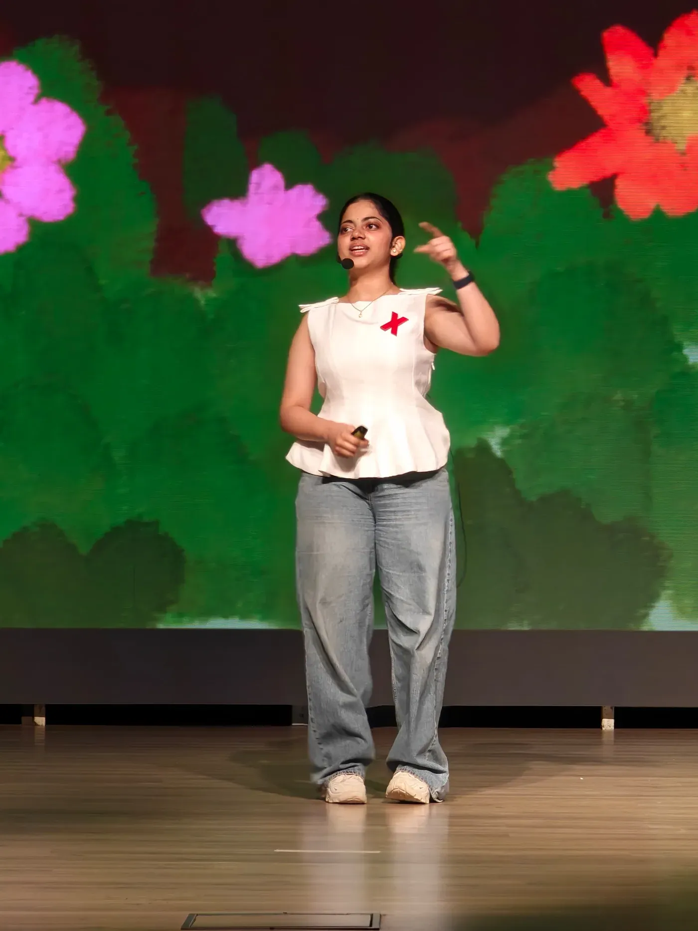 Krithi speaking at TEDx MIT ADT University